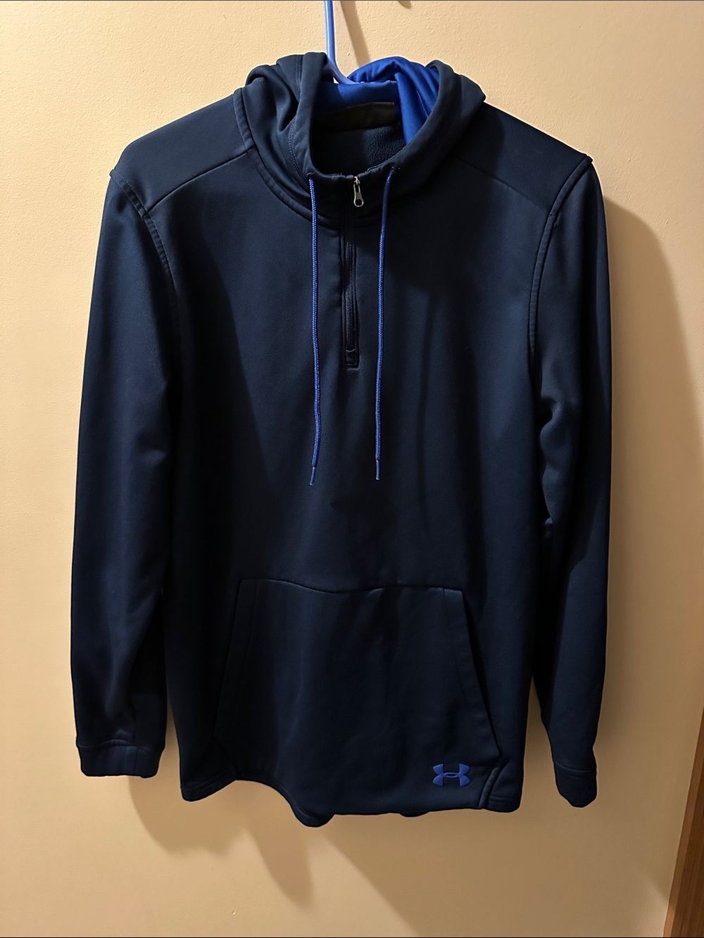 Under Armour Men’s Dark Navy 1/4 zip Pullover Hoodie Large